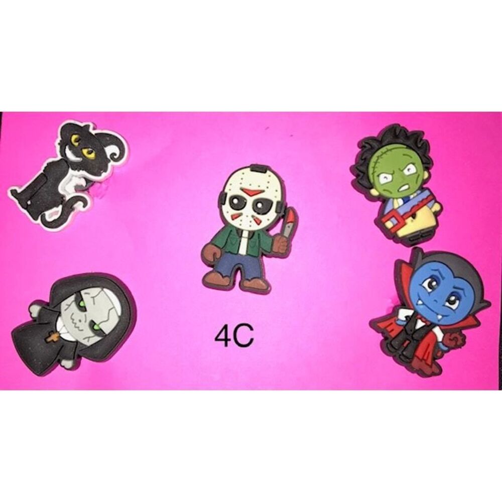 Charms/Shoe Charms, Backpack, Bag, Purse Scary Movie Halloween Theme 5 Pcs/4C